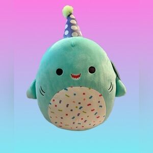 Sharon The Teal Party Shark Squishmallow NWT 10”